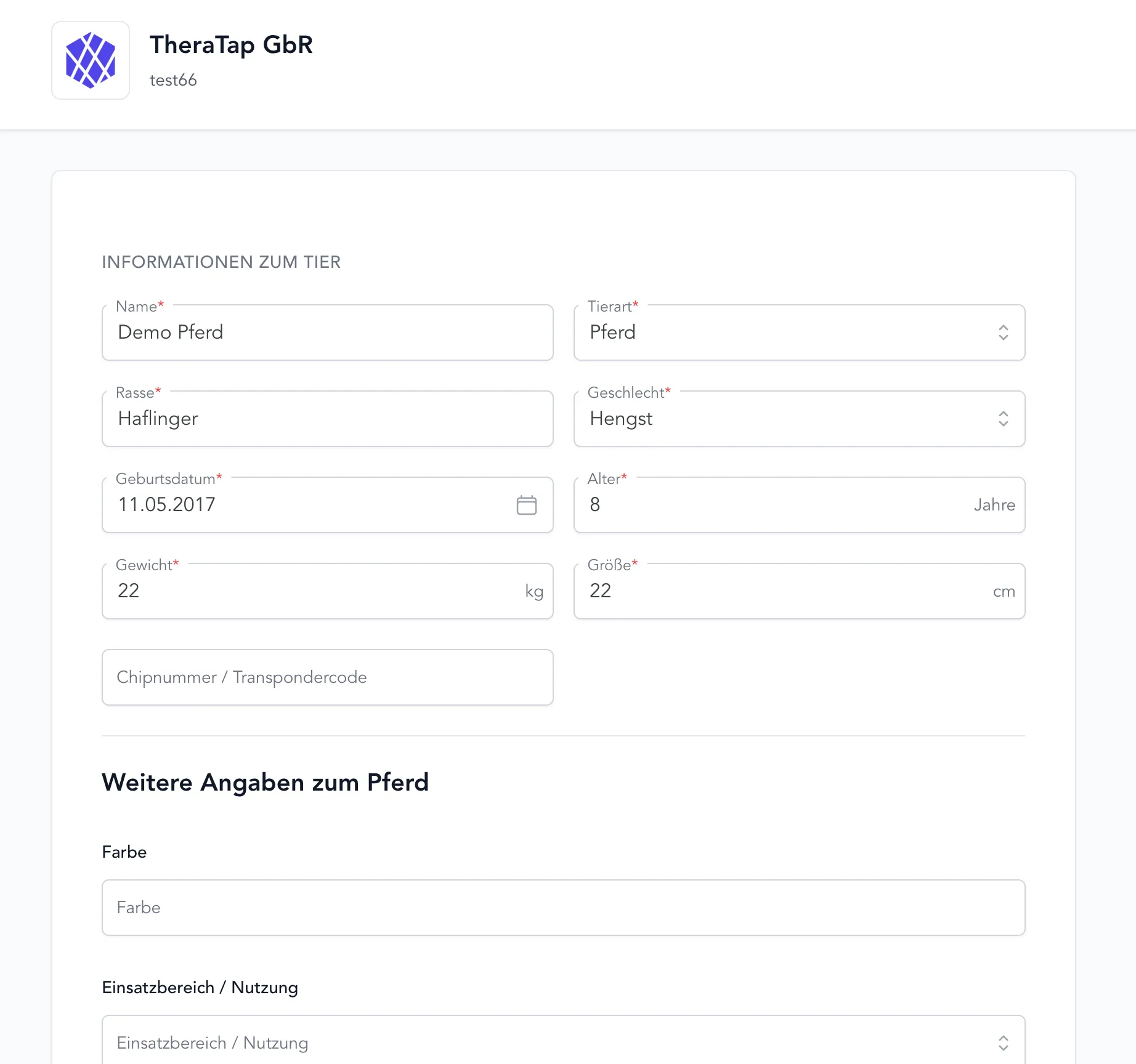 Custom anamnesis forms