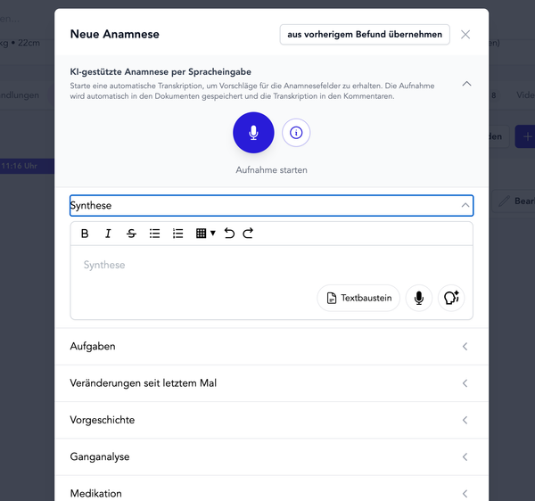 Medical history reports