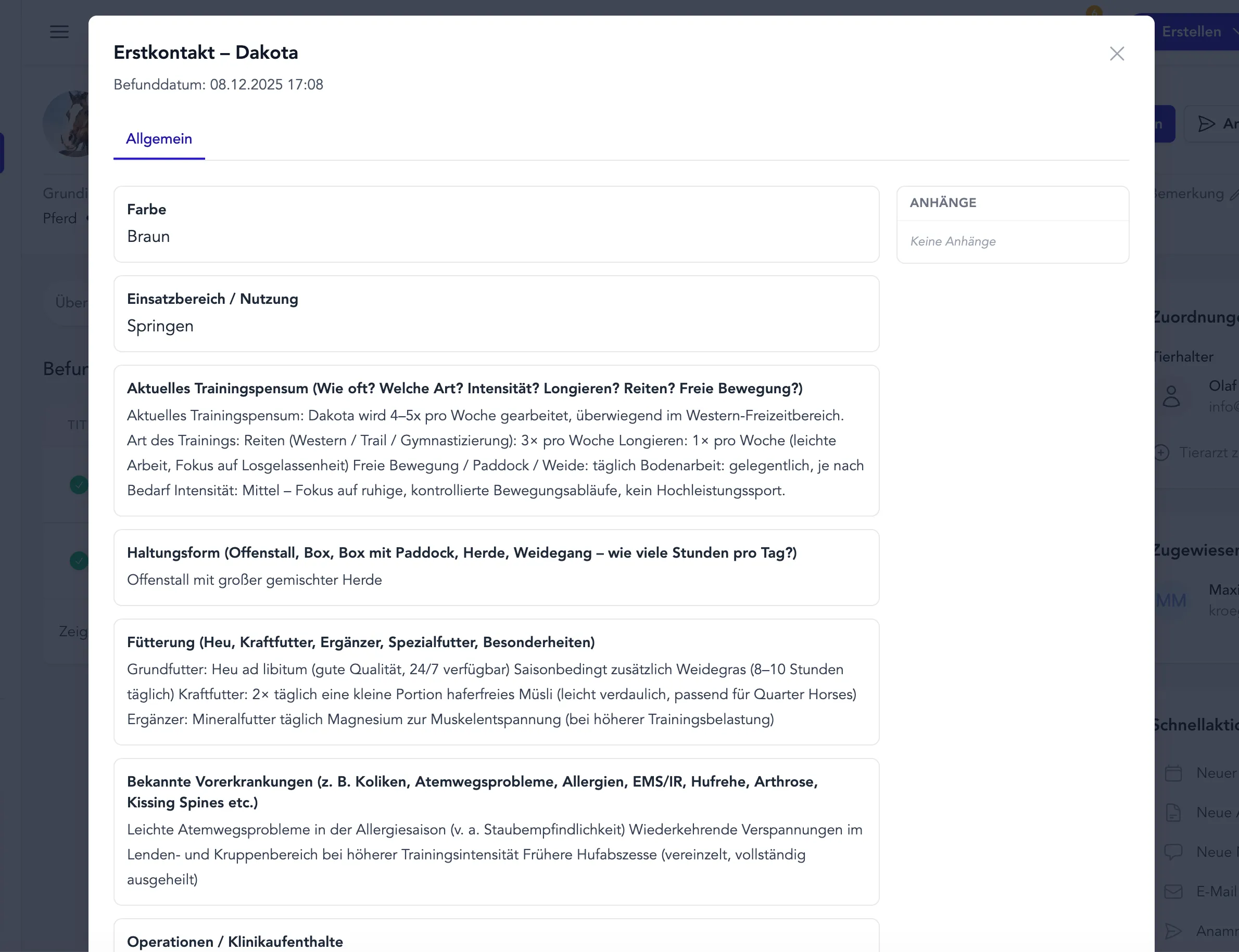 Digital anamnesis forms