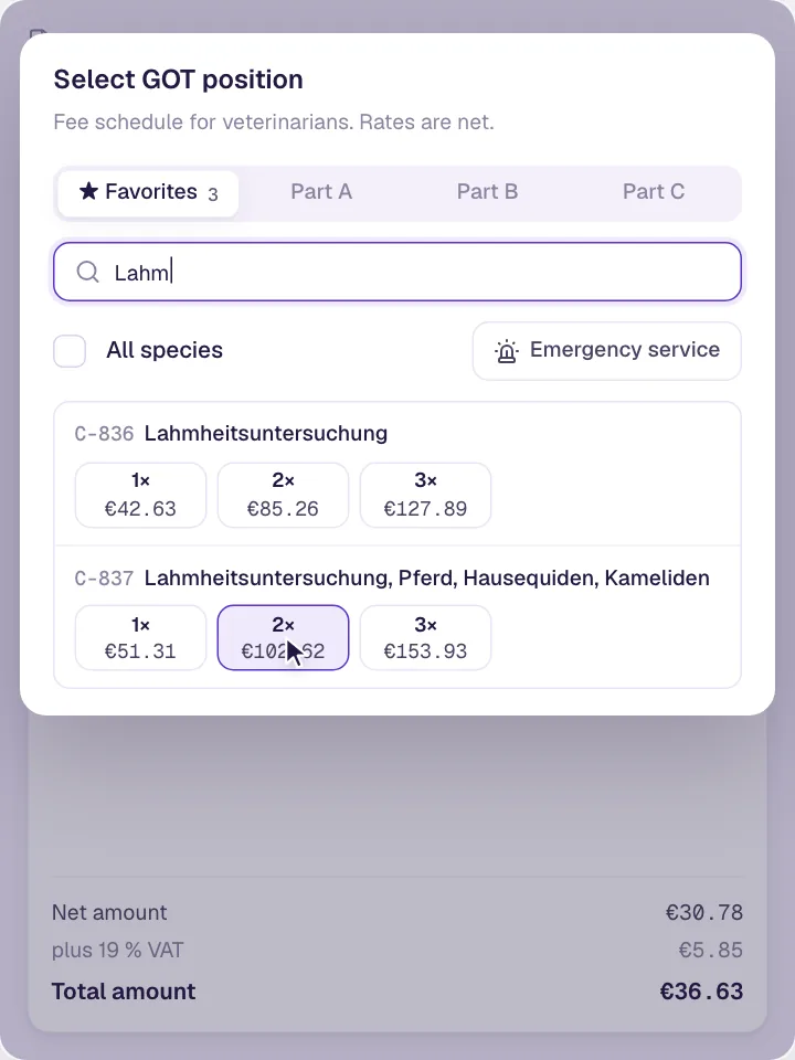 Medications and services on one invoice