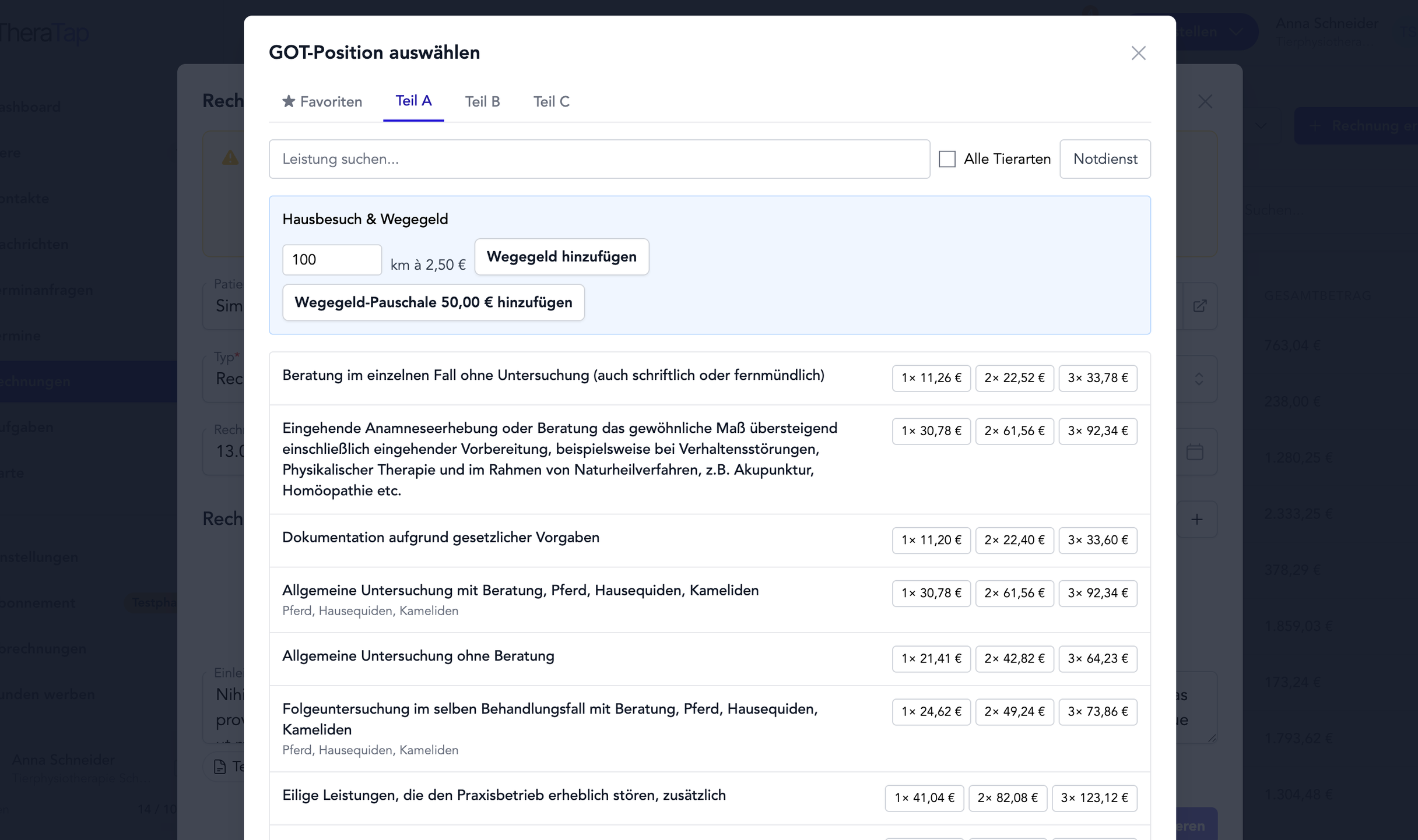 TheraTap practice software for veterinarians:innen