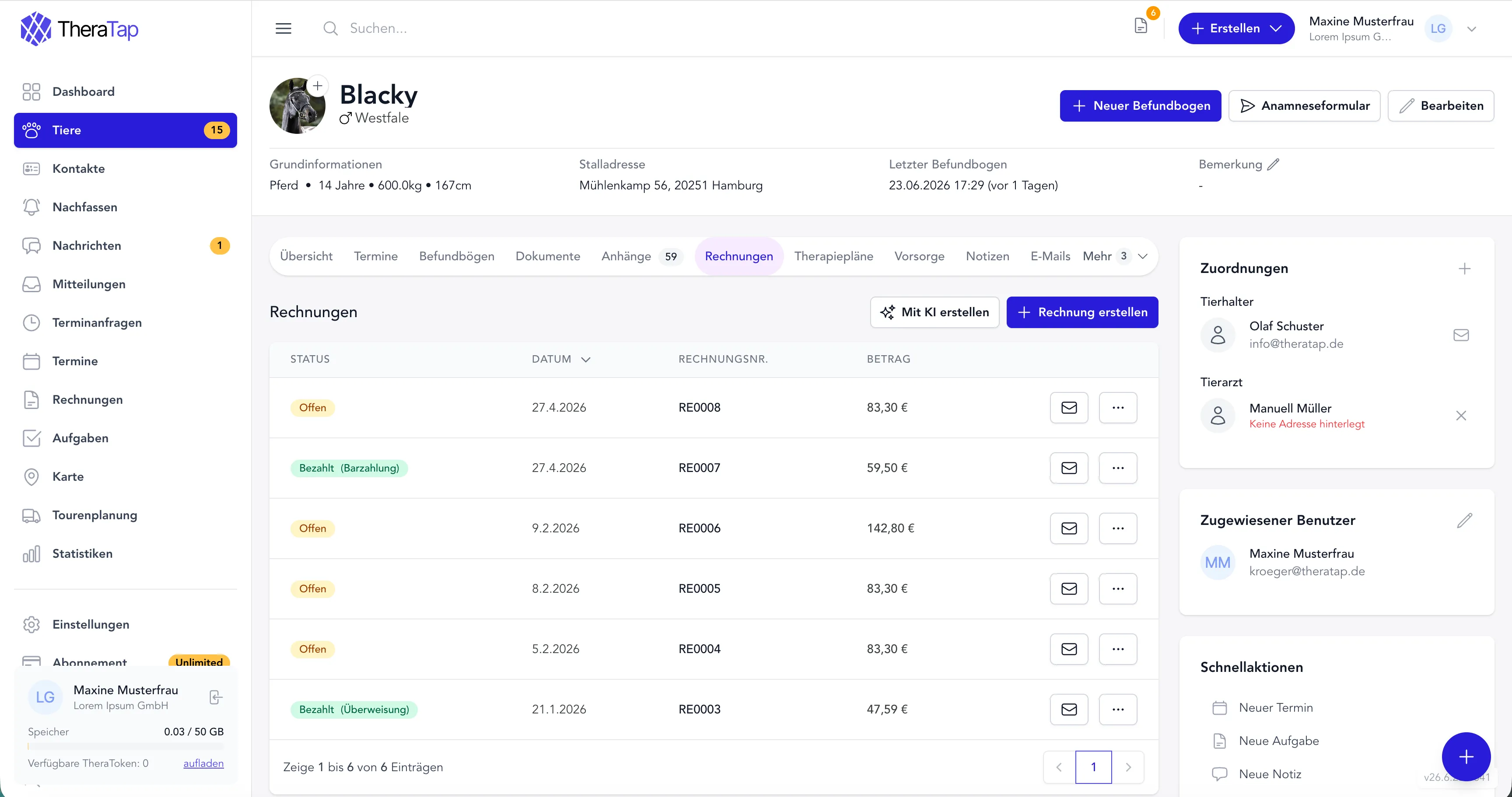 One-click invoices