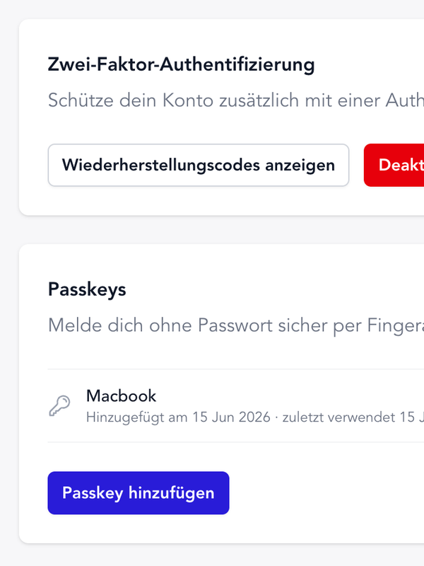 Two-Factor Authentication & Passkeys