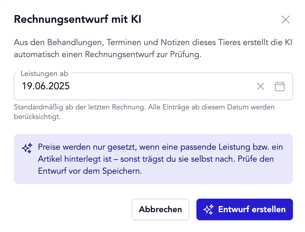 Create an invoice with AI